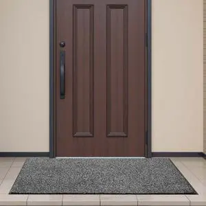 VEVOR Front Door Mat, 5 x 3 ft Commercial Floor Mat for Indoor and Outdoor, Industrial Entrance Carpet with PVC Backing, Heavy Duty Washable Entry Rug for Hallway, Kitchen, Balcony, Garage, Grey