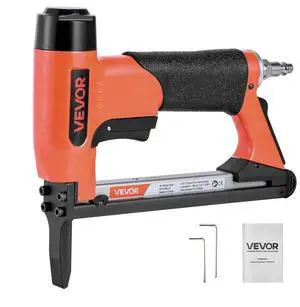 VEVOR Pneumatic Staple Gun, 21 Gauge Long-Nose Upholstery Stapler for 80 Series Fine Wire Staples 1/2-inch Crown 1/4"-5/8" Length, Max 150PCS Loading Air Staple Gun for Upholstering, Woodworking, DIY