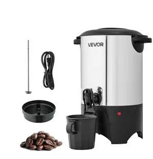 VEVOR Commercial Coffee Urn, 30 Cup 4.5 L Hot Beverage Dispenser with Dripless Faucet, Quick-Brewing Commercial Coffee Maker with Stainless Steel Liner, for Catering, Business, Church & Restaurant