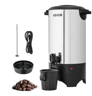 VEVOR Commercial Coffee Urn, 40 Cup 6 L Hot Beverage Dispenser with Dripless Faucet, Quick-Brewing Commercial Coffee Maker, with Stainless Steel Liner, for Catering, Business, Church & Restaurant