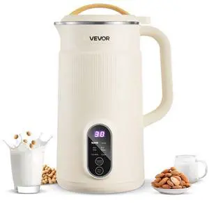 VEVOR 6-in-1 Nut Milk Maker, 20 oz Soy Milk Maker Machine with 6 Blades, for Homemade Oat, Nut, Soy, Juice, Plant-Based and Non Dairy Beverages with High-Temp Self-Cleaning, Boil Water, 12-Hour Delay
