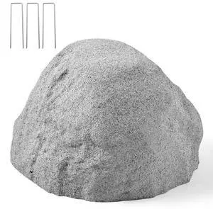 VEVOR Faux Rock Cover, Outdoor Fake Rock Well Pump Cover, Realistic Natural Texture, Lightweight & Weather-Resistant Polyresin Artificial Boulder for Landscaping Garden Yard Décor, Grey, Small Size