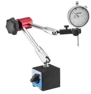 VEVOR Dial Test Indicator with Magnetic Flexible Base Stand, 0.001 inch Accuracy, 0-1 inch Range, Fine Adjustable Long Arm, Professional for Machine Set-Up, Narrow Area Measurement, Easy to Read