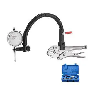 VEVOR Dial Test Indicator with 360-Degree Flexible Arm and 360-Degree Locking Pliers, 0.001 inch Accuracy, 0-1 inch Range, Professional for Machine Set-Up, Narrow Area Measurement, Storage Case