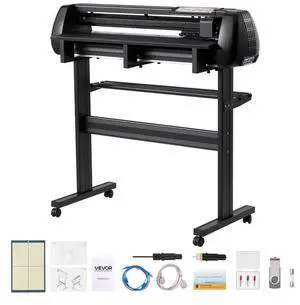 VEVOR Vinyl Cutter Machine, 34 inch Max Feed Width, Dual Blades, Adjustable Force and Speed, LED Display, Vinyl Plotter Cutter Printer with Signmaster Software for Compatible with Windows and macOS
