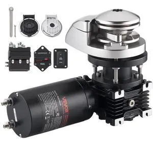 VEVOR Vertical Fishing Windlass, 12V DC 1100W, Windlass Anchor Systems Fit for 1/4-Inch Chain or 9/16 & 5/8 Inch Nylon Rope, Max Pull 700 lbs, 316 Stainless Steel Construction, for Boats 20-36 ft