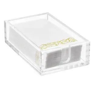 VEVOR Acrylic Napkin Holder, 9.1 x 5.5 x 2.6 inch, Clear Bathroom Guest Towel Storage Tray with U-Shaped Opening, Disposable Paper Towel Holder for Bathroom Kitchen Parties Weddings & Various Events
