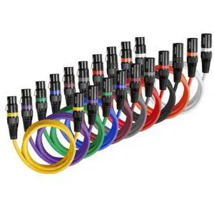 VEVOR XLR Cable 6.5 ft, 10 Pack, Shielded Balanced DMX Male to Female Microphone Cables, Gold-Plated 3-Pin XLR Mic Speaker Cord Wire, for Stage Lighting, Microphones, Amplifier, Mixer, Speaker Systems