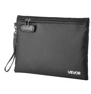 VEVOR Fireproof Document Bag, 1832  Heat Insulated Fireproof & Waterproof Bag with Lock, Portable File Storage Security Organizer Home Office Travel Use, for Passports, Important Documents & Files