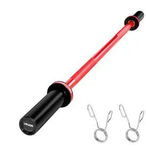 VEVOR 4FT Barbell Bar, Fits 2-Inch Weight Plates, Barbell Bar with Knurled Grip for Strength Training, Weightlifting, Squat, Deadlift, Bench Press, Curl, Overhead Press, 550lbs/226kg Capacity