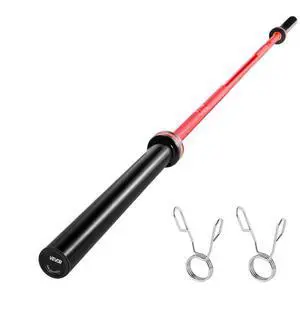 VEVOR 7FT Barbell Bar, Fits 2-Inch Weight Plates, Barbell Bar with Knurled Grip for Strength Training, Weightlifting, Squat, Deadlift, Bench Press, Curl, Overhead Press, 1000lbs/453kg Capacity