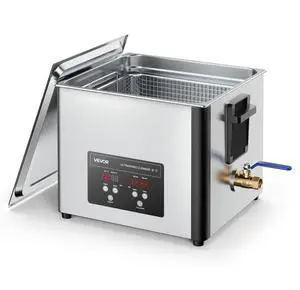 VEVOR 15L Ultrasonic Cleaner, Professional Ultrasonic Cleaner Machine with Cleaning Basket & Digital Display, 240W Stainless Steel 40kHz Industrial Cleaning Machine for Parts, Carburetors, Instruments