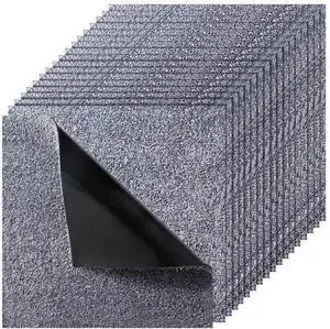 VEVOR Carpet Tiles 18x18 inch, 10 Pack Peel and Stick Carpet Square Rug, Self Adhesive Commercial Floor Soft Padded for Seamless Cover 22.5sq.ft, Easy DIY Replacement for Living Room Office, Gray