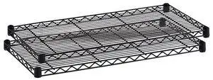 Safco Industrial Wire Extra Shelf - 48" x 24" x 1.5" - 2 x Shelf(ves) - 2500 lb Load Capacity - Adjustable Glide, Durable - Black - Powder Coated - Steel - Assembly Required