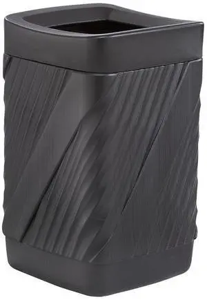 Waste Receptacle, Open Top, Black