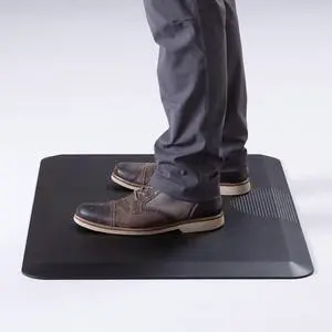 Safco Movable Anti-Fatigue Mat - Floor - 36" Length x 24" Width x 1" Thickness - Rectangular - Black - 1Each