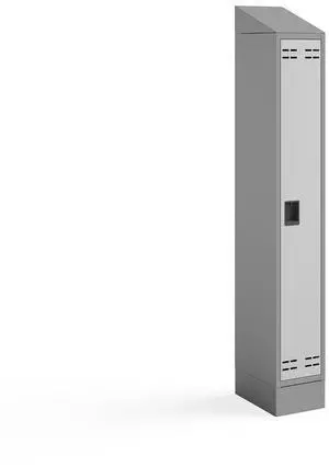 Single Continuous Metal Locker Base Addition 11.7"W x 16"D x 5.75"H - Gray