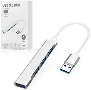 4-Port USB 3.0 Hub in Silver