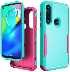 3in1 Hybrid Heavy Duty Defender Rugged Armor Military Grade Protective Case MOTOROLA G POWER 2020 In Green