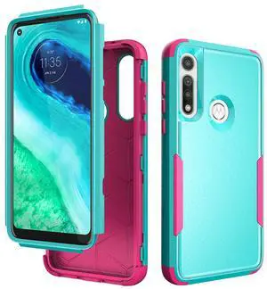 3in1 Hybrid Heavy Duty Defender Rugged Armor Military Grade Case For MOTOROLA G FAST 2020 In Green