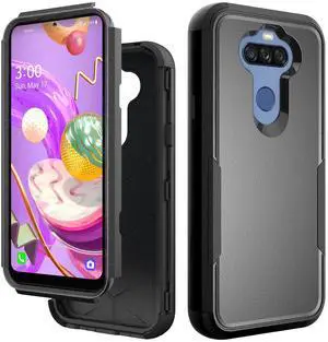 3in1 Hybrid Heavy Duty Defender Rugged Armor Military Grade Protective Case For LG ARISTO 5 In Black
