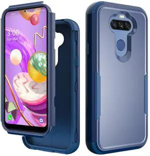 3in1 Hybrid Heavy Duty Defender Rugged Armor Military Grade Protective Case For LG STYLO5 In Blue