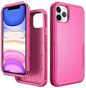 3in1 Hybrid Heavy Duty Defender Rugged Armor Case For APPLE IPHONE 11 PRO In Hot pink