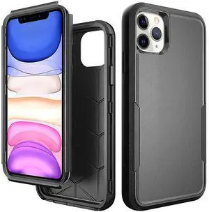 3in1 Hybrid Heavy Duty Defender Rugged Armor Case For APPLE IPHONE 11 PRO In Black