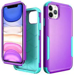 3in1 Hybrid Heavy Duty Defender Rugged Armor Case For APPLE IPHONE 11 PRO In Purple