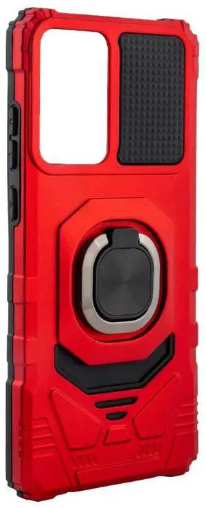 Kickstand Ring Holder TPU Shockproof Case for Motorola Moto G Stylus 5G (2024) in RED