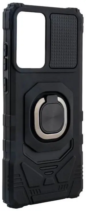 Kickstand Ring Holder TPU Shockproof Case for Motorola Moto G Stylus 5G (2024) in BK