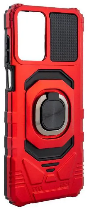 Kickstand Ring Holder TPU Shockproof Case for Motorola Moto G PLAY 5G (2024) in RED