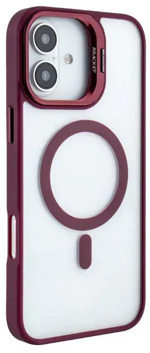 Magnetic Phone Case (Red) with Built-in Invisible Kickstand Compatible with iPhone 16 Plus
