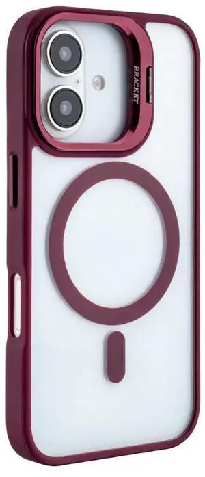 Magnetic Phone Case (Red) with Built-in Invisible Kickstand Compatible with iPhone 16