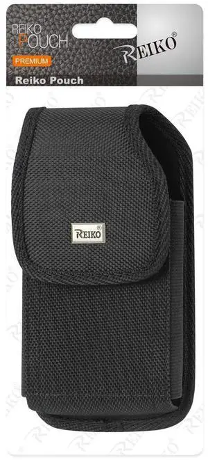 Reiko Vertical Rugged Pouch With Metal Belt Clip In Black (6.4X3.5X0.7 Inches)