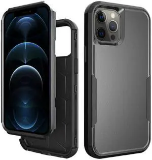 3in1 Hybrid Heavy Duty Defender Rugged Armor Case For APPLE IPHONE 12 PRO MAX In Black 3in1 Hybrid Heavy Duty Defender Rugged Armor Case For APPLE IPHONE 12 PRO MAX In Black