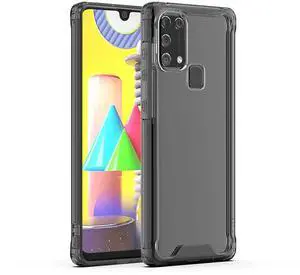 Reiko High Quality 2X Clean PC and TPU Bumper Case In Black For  Samsung Galaxy M31