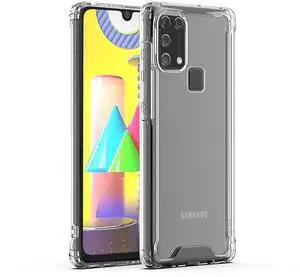 Reiko High Quality 2X Clean PC and TPU Bumper Case In Clear For  Samsung Galaxy M31