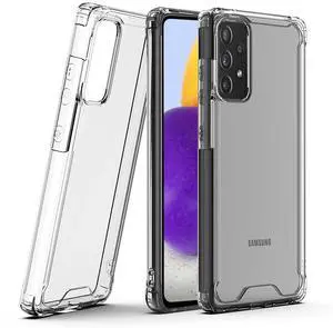 Reiko High Quality 2X Clean PC and TPU Bumper Case In Clear For  Samsung Galaxy A72 5G
