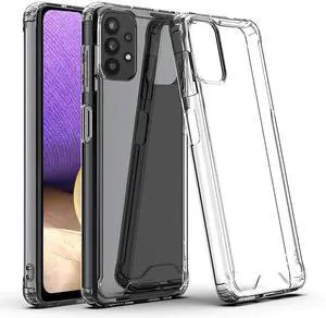 Reiko High Quality 2X Clean PC and TPU Bumper Case In Clear For  Samsung Galaxy A32 5G