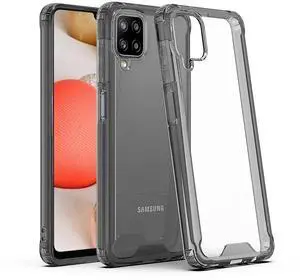 Reiko High Quality 2X Clean PC and TPU Bumper Case In Black For  Samsung Galaxy A42 5G