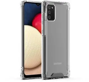 Reiko High Quality 2X Clean PC and TPU Bumper Case In Clear For  Samsung Galaxy A02S