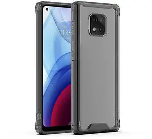 Reiko High Quality 2X Clean PC and TPU Bumper Case In Black  For Moto G Power 2021