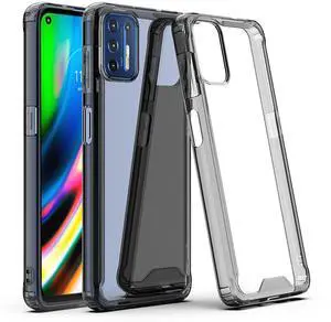 Moto G9 Plus High quality TPU Bumper and Clarity PC Case In Black