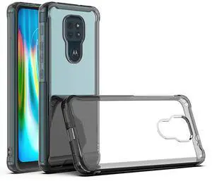 Moto E7 Plus/G9/G9 Play High quality TPU Bumper and Clarity PC Case In Black