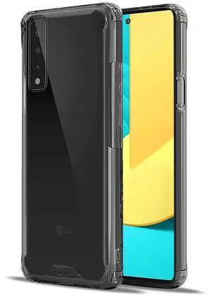 Reiko High Quality 2X Clean PC and TPU Bumper Case In Black  For LG Stylo 7 4G