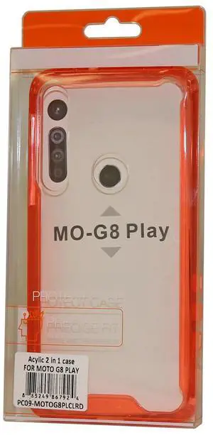 Reiko MOTOROLA G8 PLAY High quality Tpu Bumper and Clarity PC Case In Red