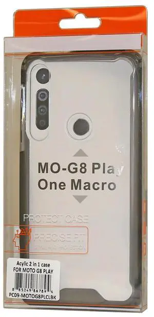 Reiko MOTOROLA G8 PLAY High quality Tpu Bumper and Clarity PC Case In Black