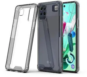 Reiko High Quality 2X Clean PC and TPU Bumper Case In Black  For LG-K92 5G