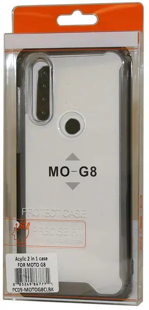 Reiko MOTOROLA G8 High quality Tpu Bumper and Clarity PC Case In Black